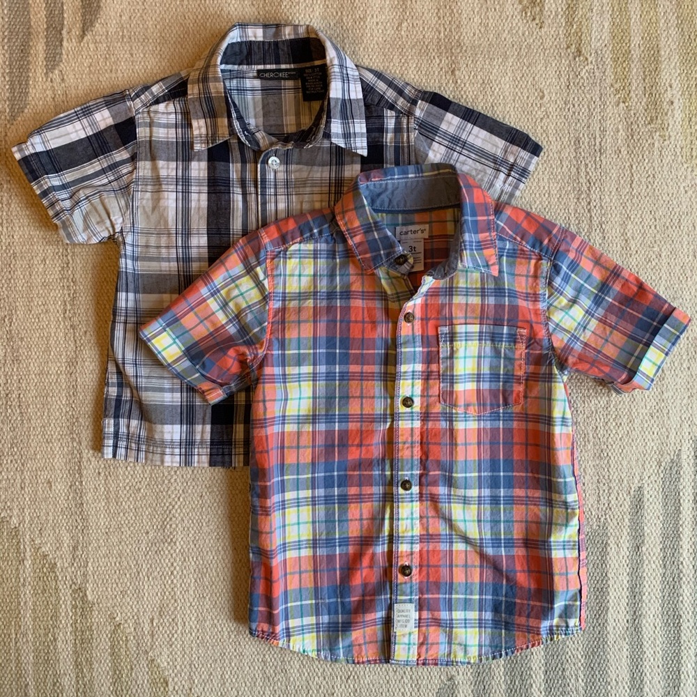 3T button up short sleeve shirts bundle